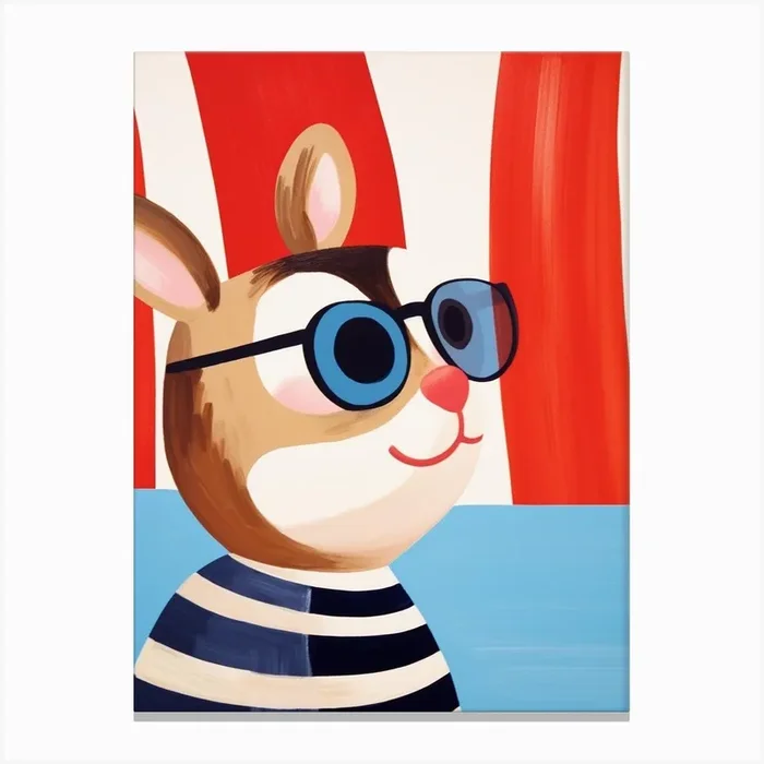 Little Chipmunk 2 Wearing Sunglasses Canvas Print by Scribble Studio