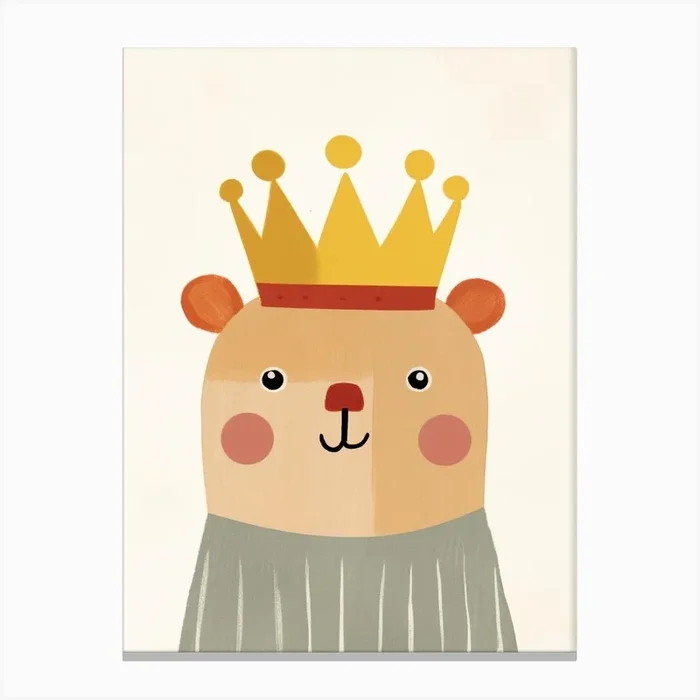 Little Guinea Pig 2 Wearing A Crown Canvas Print by Scribble Studio