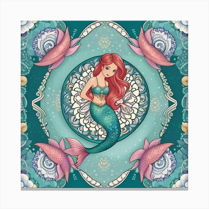 Little Mermaid Canvas PrintDD by Diggit Designs