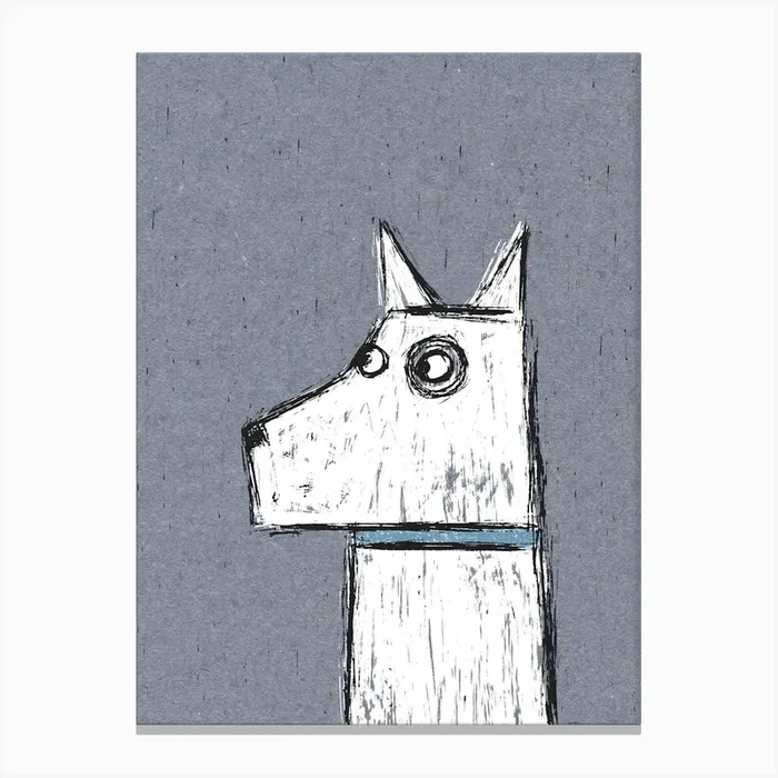 Little White Dog Canvas PrintNS by Nic Squirrell