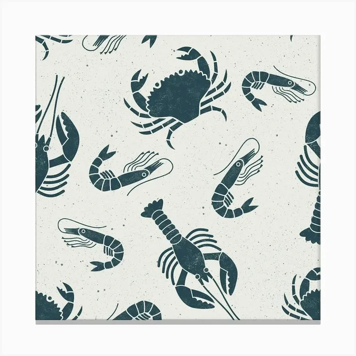 Lobsters Crabs Shrimp Crustaceans Seafood Canvas PrintNS by Nic Squirrell