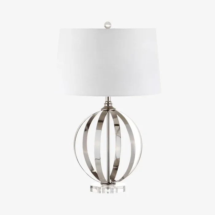 Logan Orb LED Table Lamp – Polished Nickel – Metal by JONATHAN Y