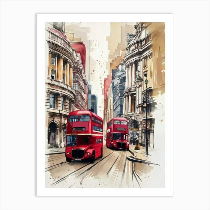 London Double Decker Buses Art Print by Patrick’s Art