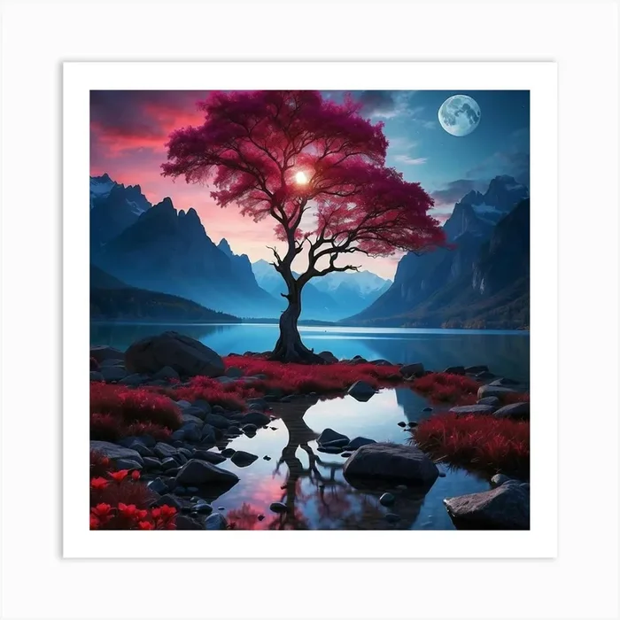 Lone Tree Art PrintC by Choreen
