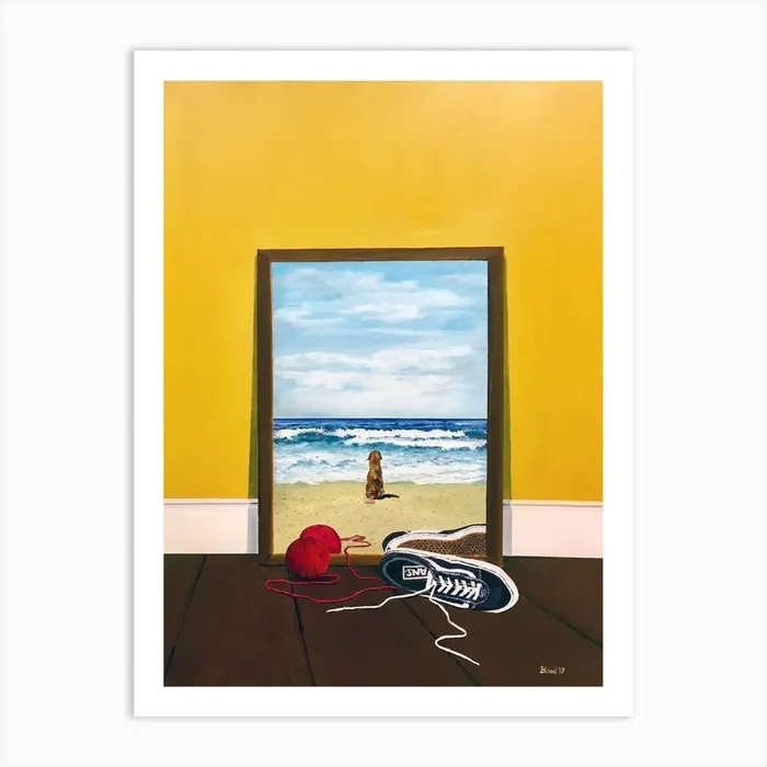 Loose Ends Painting Within A Painting Art Print by Tom Blood
