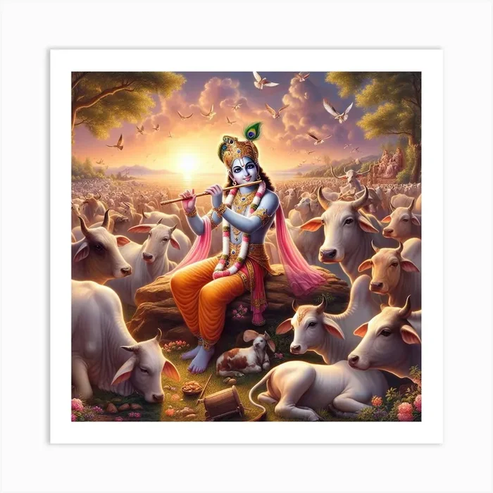 Lord Krishna Art Print by The Divine Shop by Tharani Jaiprakash