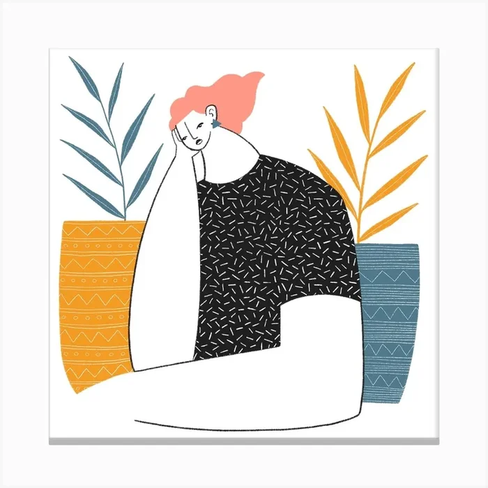 Lost In Thought Canvas Print by Carmela Caldart