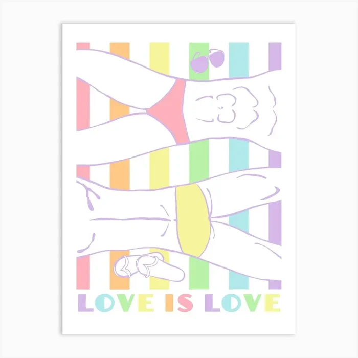 Love Is Love Men Pastel Art Print by My JetSetter life