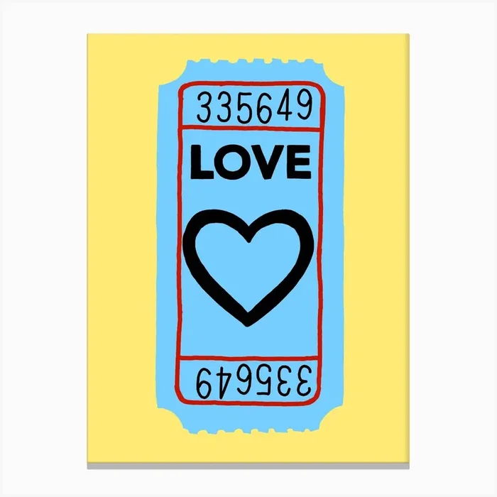 Love Ticket Canvas PrintJM by Jaymie Metz