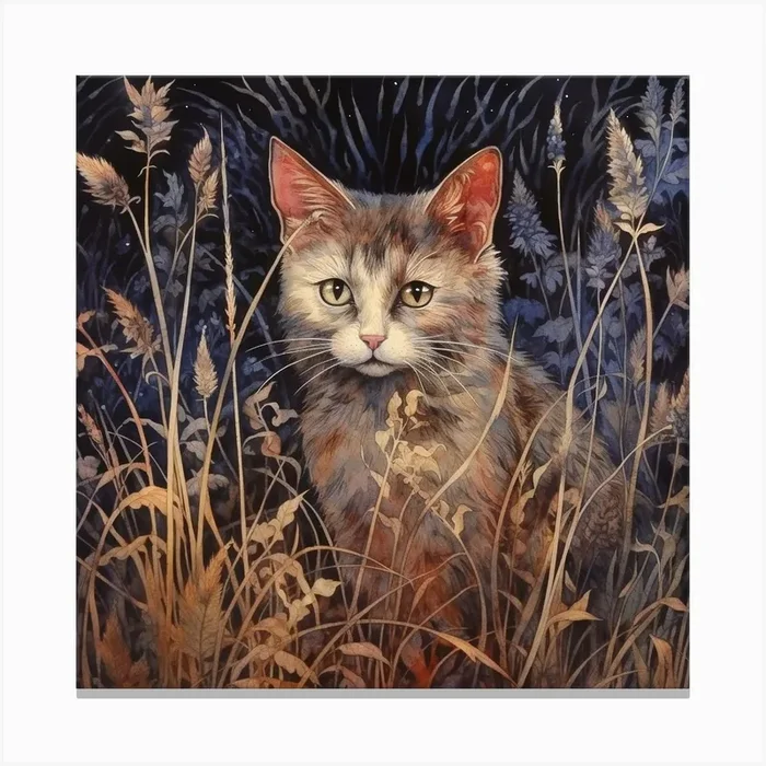Magical Cat Wall Art For Cat Lovers, Cat gifts. Canvas PrintZA by Zenaria Arts