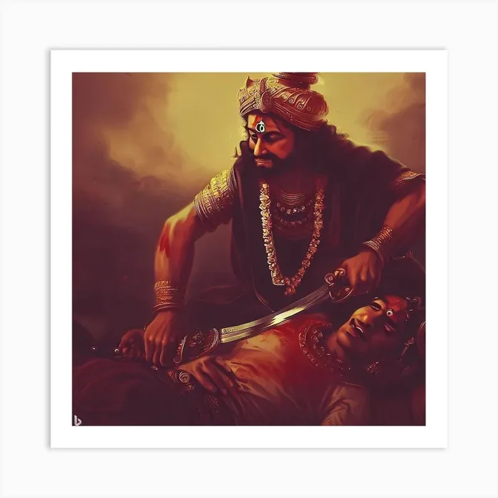 Maharana pratap killing mughal Art Print by Nexis