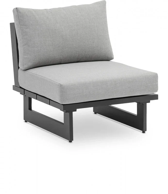 Maldives Water Resistant Fabric Upholstered Outdoor Patio Modular Armless Chair