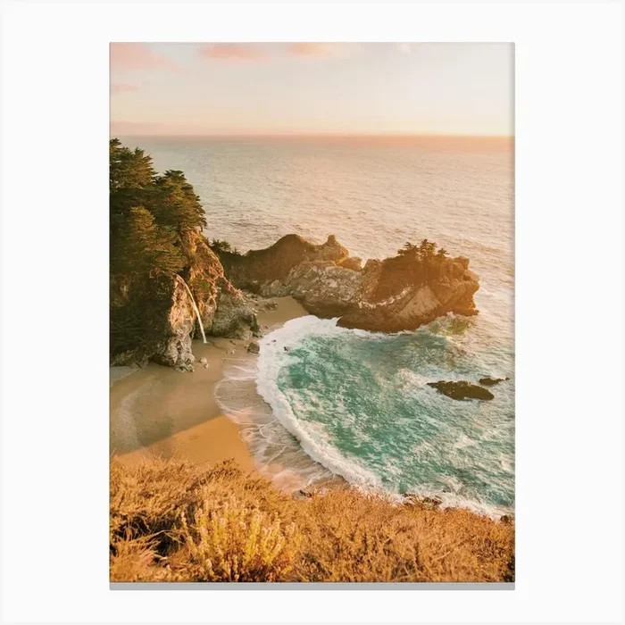 Malibu Beach Sunset Canvas PrintIP by Inkish Prints
