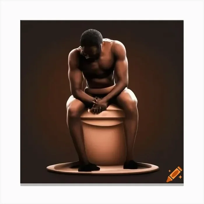 Man Sitting On A Pot Canvas PrintIP by Infinity photography