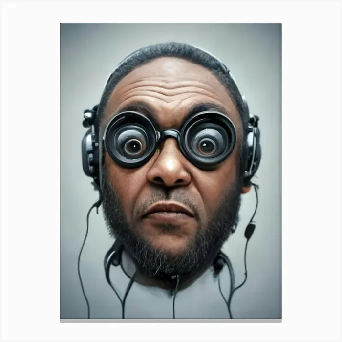 Man With Headphones 17 Canvas Print by FOX & JAY