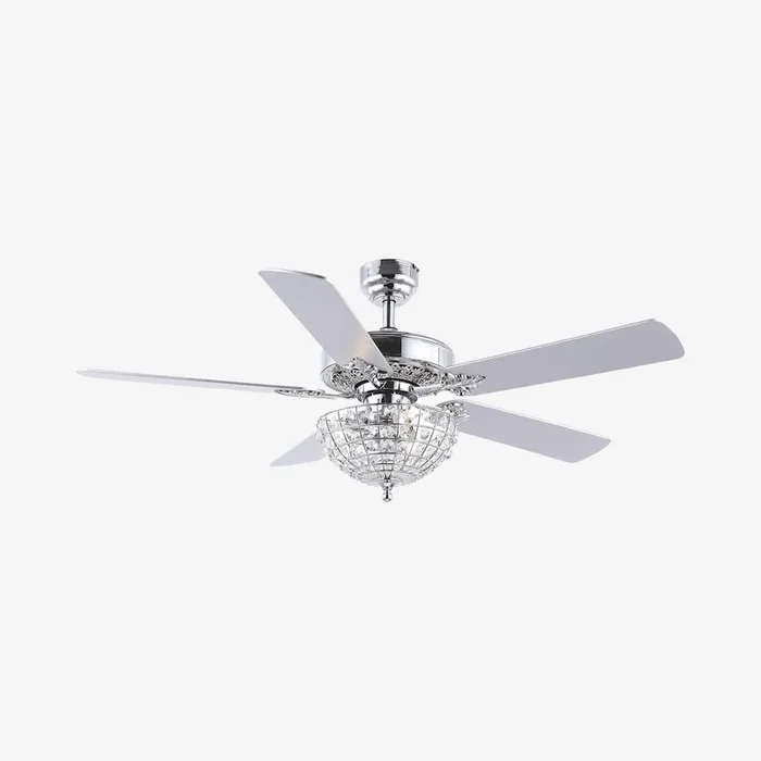 Mandy 3-Light Crystal Dome Shade Ceiling Fan With Remote – Chrome by JONATHAN Y