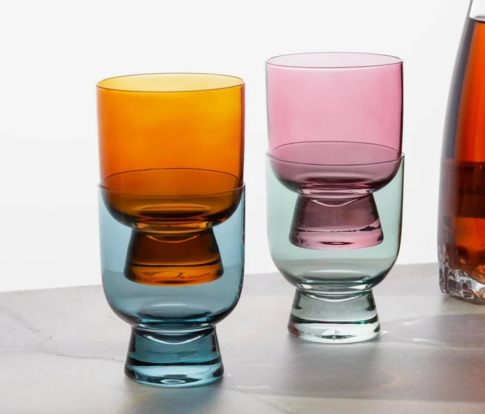 Marano Stackable Rainbow Tumbler Glasses: Set of 4
