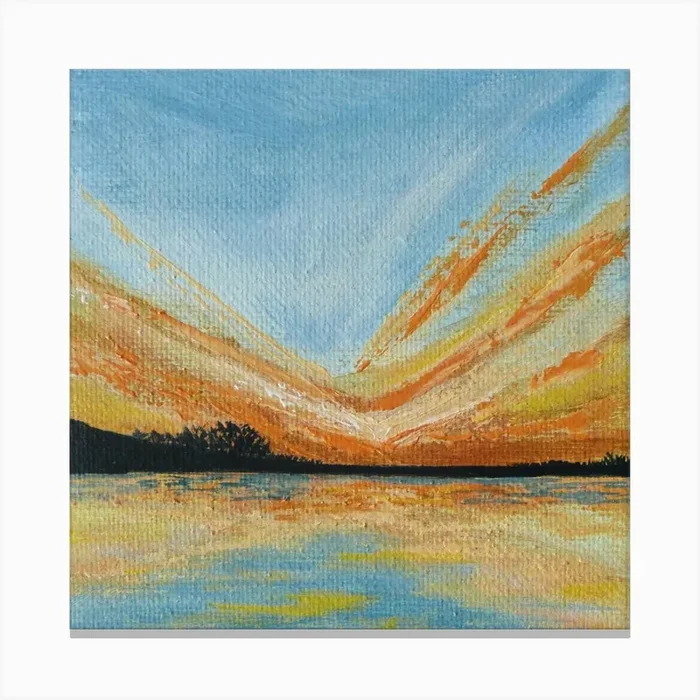 Marigold Sky Square Canvas Print by Art by Punam