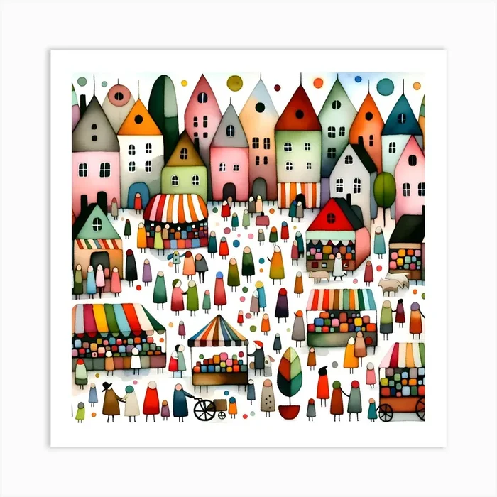 Market Square Art Print by DigitalDoodle