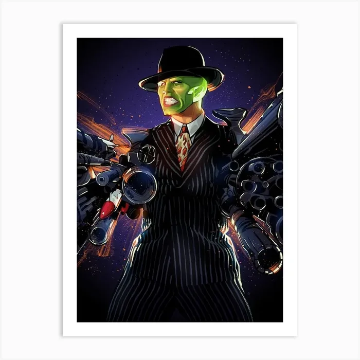 Mask Guns Jim Carrey Art Print by Nikita Abakumov