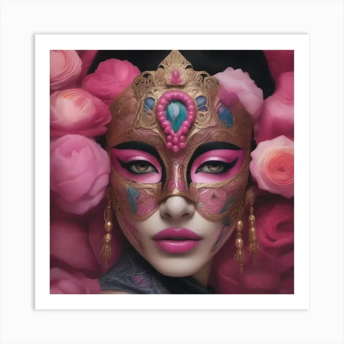 Mask Of Roses Art Print by Pinkpasta