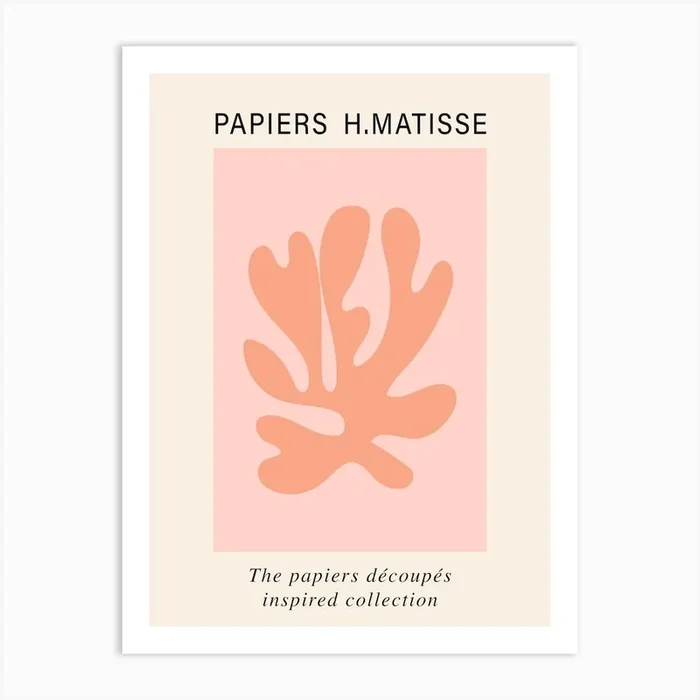 Matisse Cutout Pink Orange Poster Wall Art Art Print by Mambo