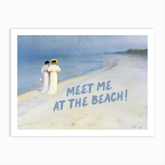 Meet me at the beach Art Print by Kerry Pritchard