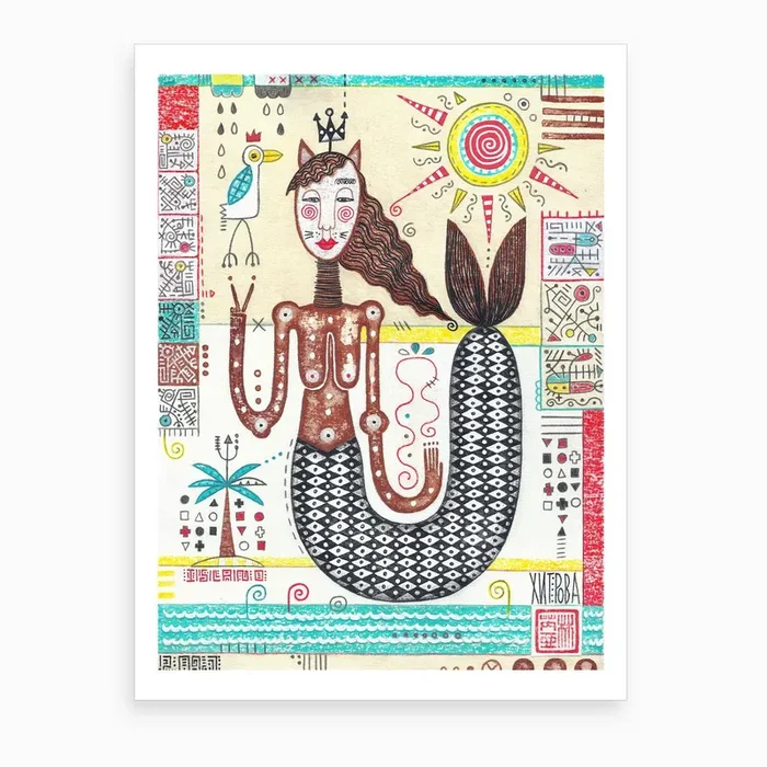 Mermaid Art PrintH by Hitrova
