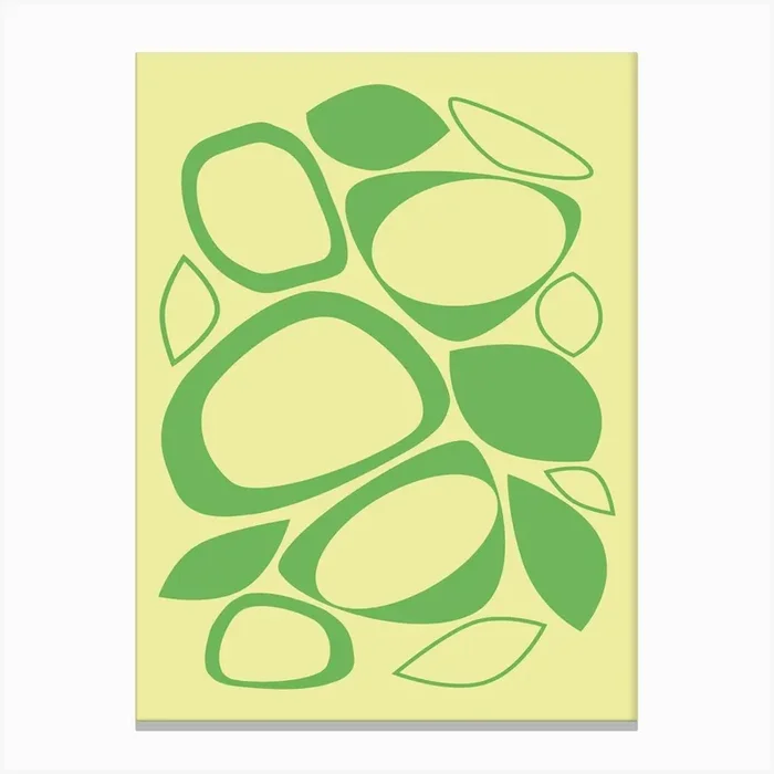 Mid Century Modern Abstract 8 Green and Yellow Canvas Print by tramasdesign