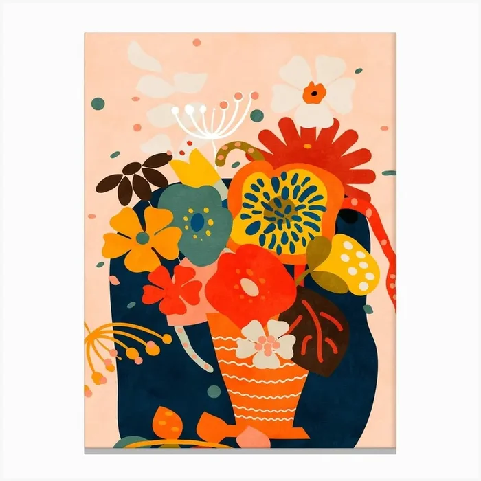 Mid Century Modern Floral 3 Canvas Print by Ana Rut Bre