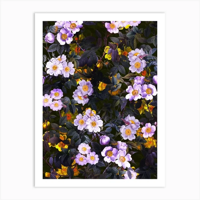Midnight Forest 4 Art Print by Burcu Korkmazyurek
