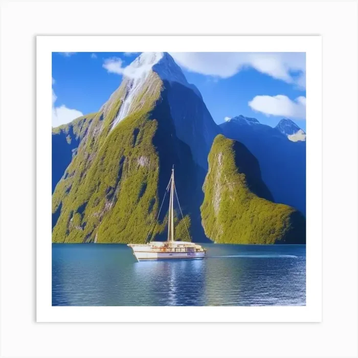 Milford Sound landscape Art PrintA by Artistcom