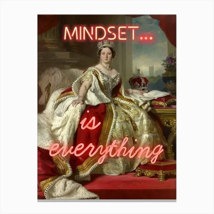 Mindset is everything – Vintage altered art Canvas Print by Kerry Pritchard