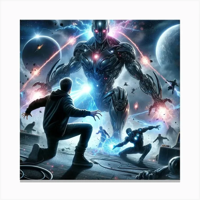 MindTech Guardians: Battle for the Cosmos Canvas PrintD by Darkfigure145