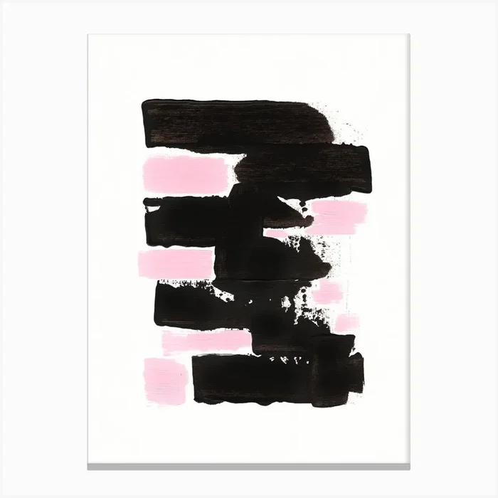 Minimal Black And Pink 1 Canvas Print by ViviGonzalezArt