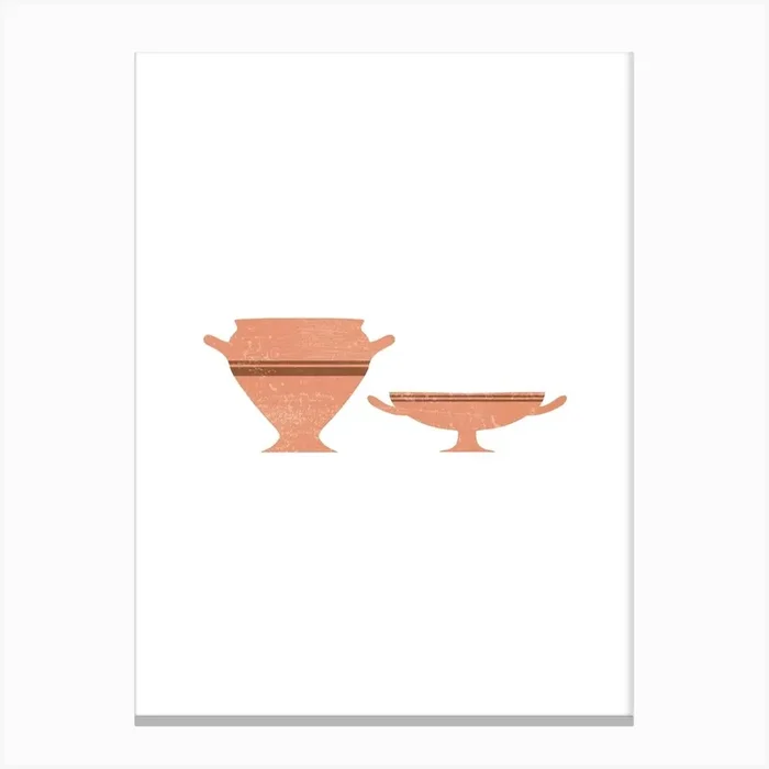 Minimal Greek Pots Kraters Canvas Print by Studio Grafiikka
