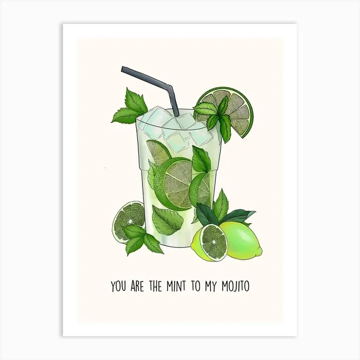 Mint To My Mojito Art Print by Poppy and Mabel