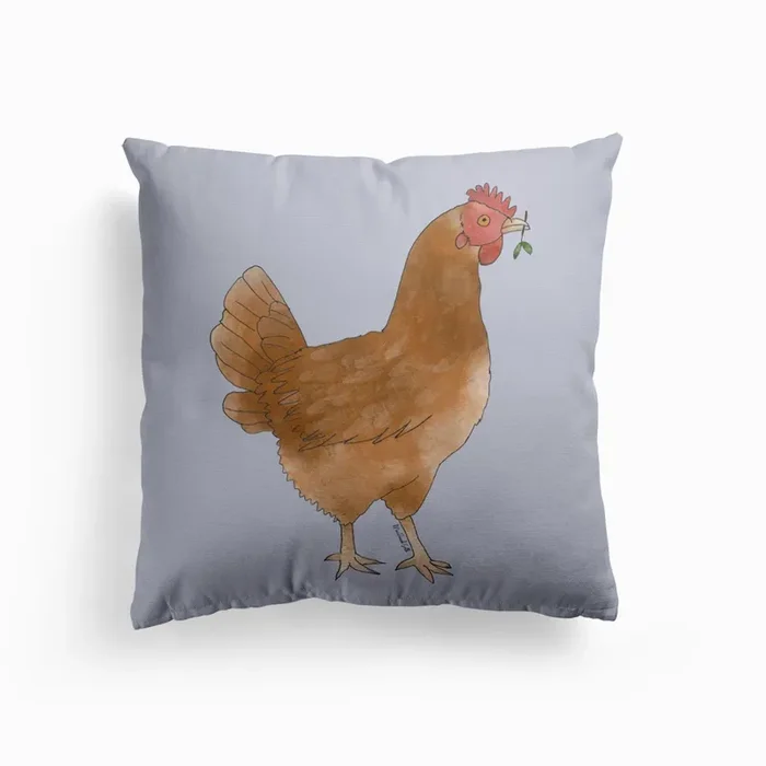 Miss Hen Chicken 2 Cushion by MPS Illustrations