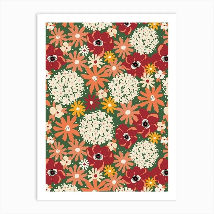 Mixed Summer Floral Late Summer Art Print by Sandra Hutter Designs