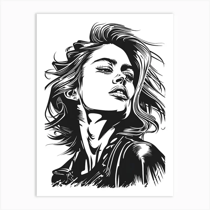 Mod Girl Black And White 25 Art PrintSC by S.K. Coghlan