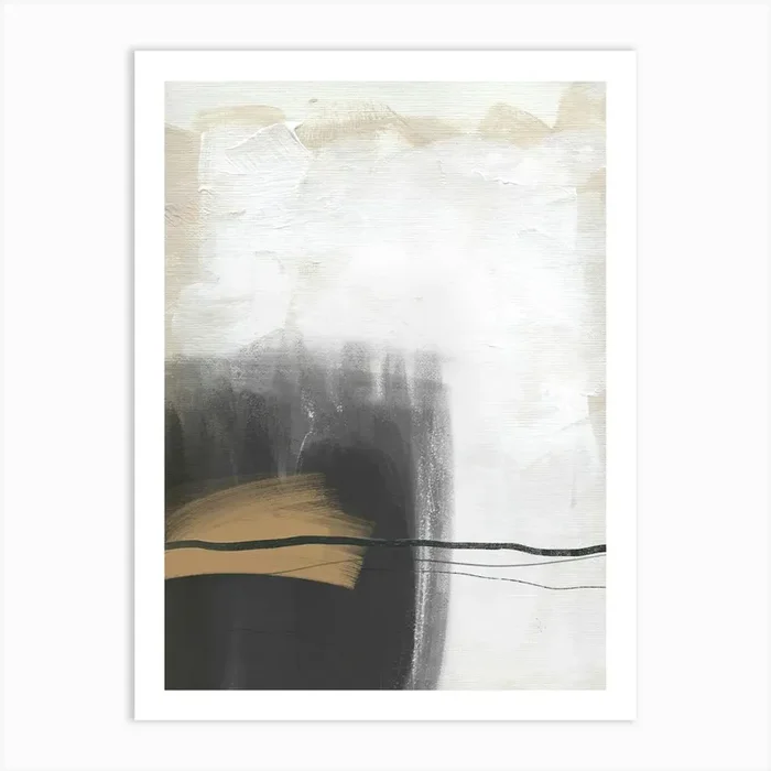 Modern Neutral Abstract 1 Art Print by Line2Form