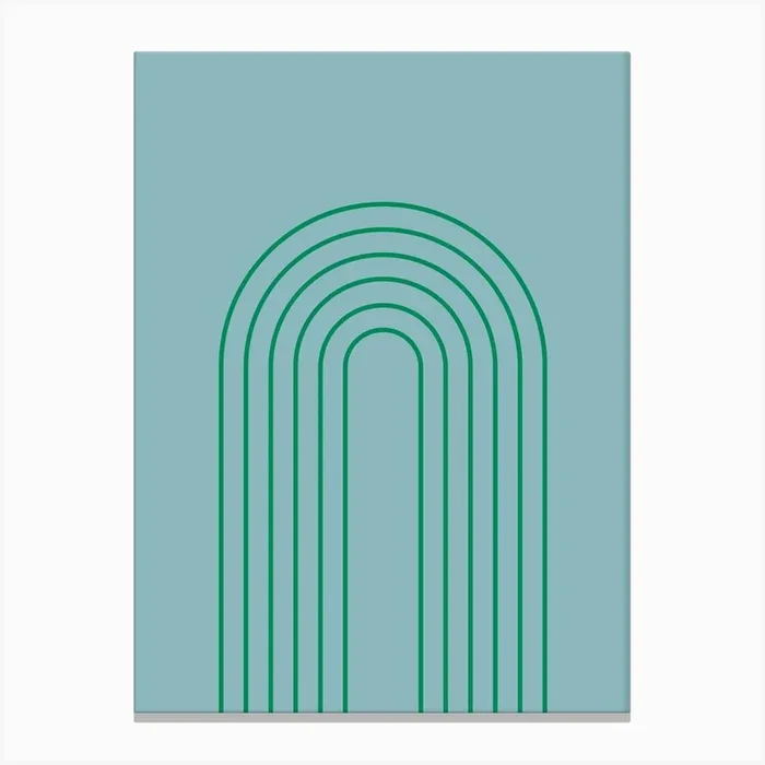 Modern Rainbow Blue And Green Canvas Print by Trendy Wendy