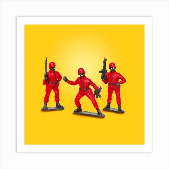 Modern Toy Soldiers Square Art Print by 360brain