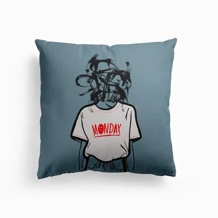 Monday Canvas Cushion by DOOZAL