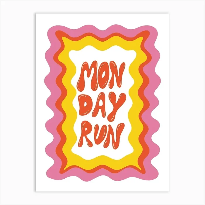 Monday Run Art PrintMA by Miho art studio