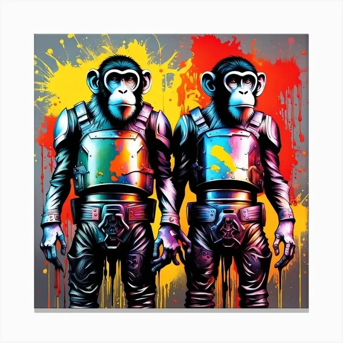Monkeys In Space Canvas PrintIS by Infinity studio
