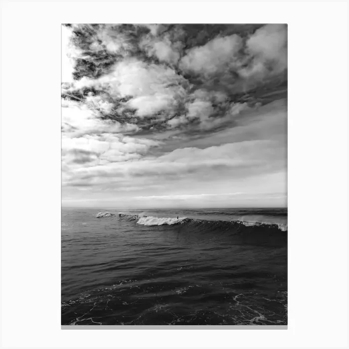 Monochrome Surfing Canvas Print by Bethany Young