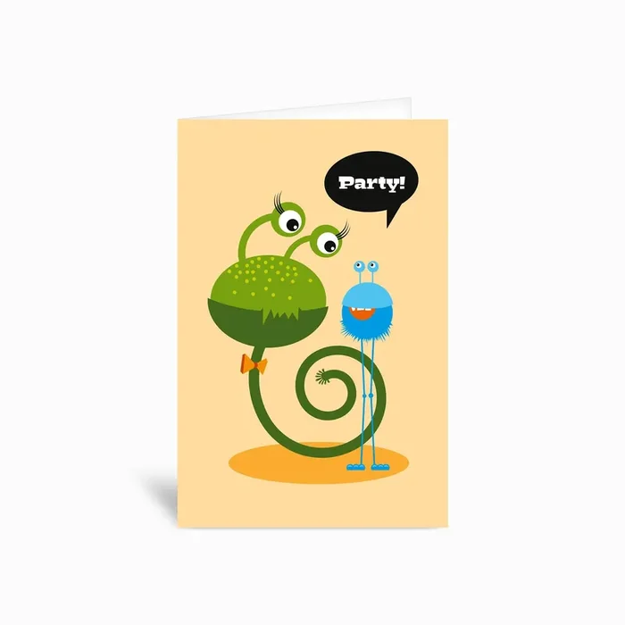 Monsters Party Invitation Greetings Card by Pia Kolle
