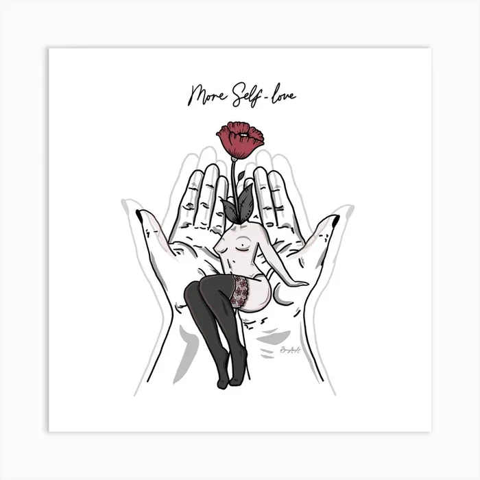 More Self Love Square Art Print by Briony Alicia Art