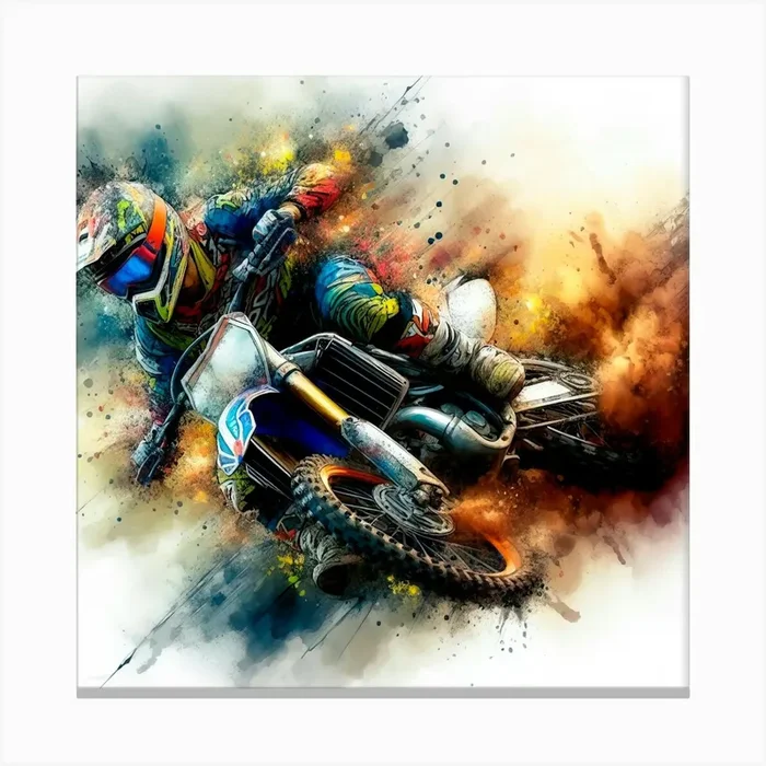Motocross Rider 3 Canvas PrintV by viart.